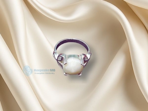 nhẫn sữa mẹ đá tròn _Keepsake MB_Trang sức làm từ sữa mẹ