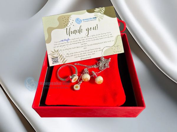 Bộ trang sức sữa mẹ Vầng trăng gắn kết 3 Bộ trang sức làm từ sữa mẹ Vầng trăng gắn kết - Trang sức sữa mẹ Keepsake MB