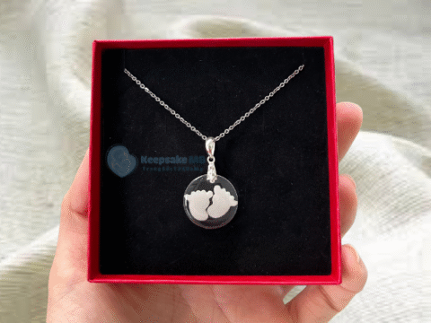 Mặt dây chuyền sữa mẹ Đôi chân thiên thần_ Trang sức sữa mẹ Keepsake MB
