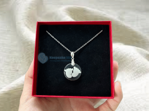 Mặt dây chuyền sữa mẹ Đôi chân thiên thần_ Trang sức sữa mẹ Keepsake MB
