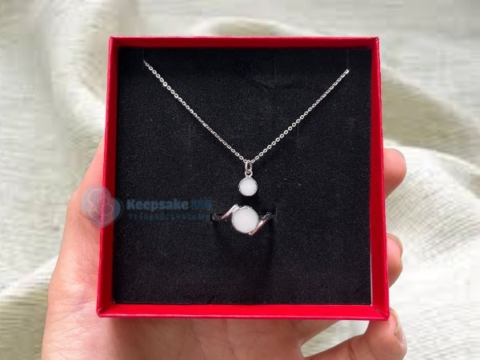 Mặt dây chuyền sữa mẹ Vầng trăng kỷ niệm_Keepsake MB_Trang sức từ sữa mẹ