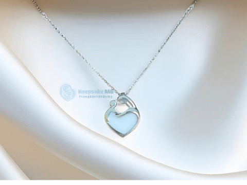 Mặt dây chuyền trái tim sữa mẹ Mẹ và Bé_Keepsake MB_Trang sức làm từ sữa mẹ